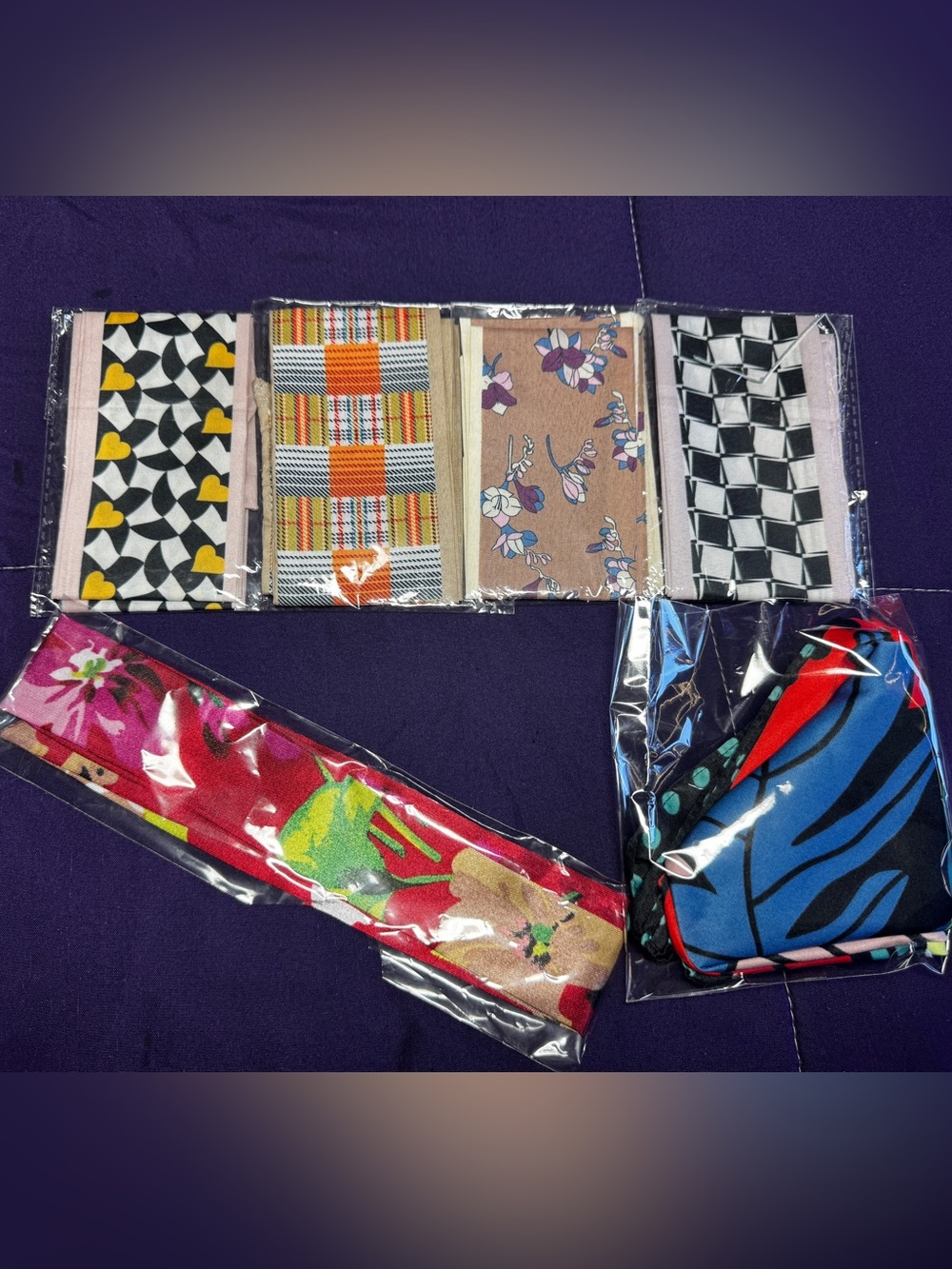 Assorted Patterned Fabric Bag Scarves/Twillys NWT